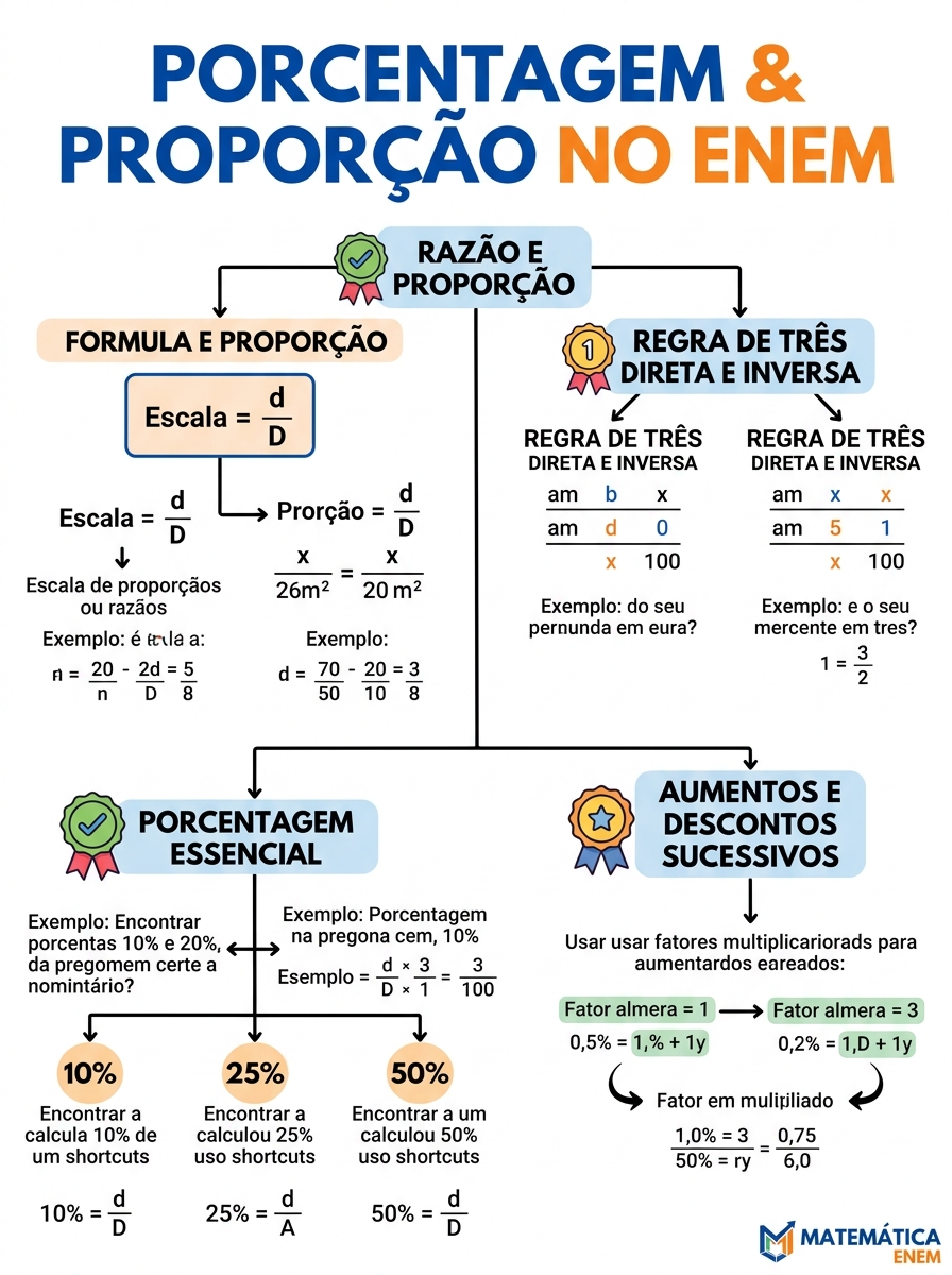 Mapa Mental Porcentagem & Proporção ENEM